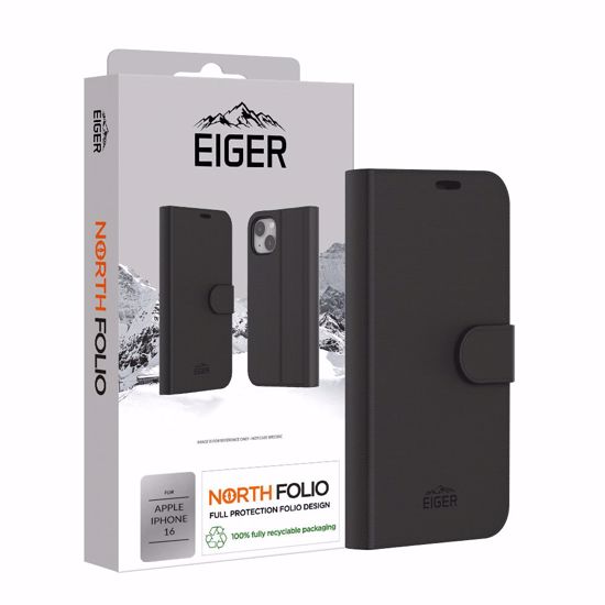 Picture of Eiger Eiger North Folio Case for Apple iPhone 16 in Black